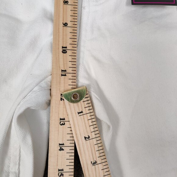 No Boundaries Women's Flare Pants NEW Size 17 White Cotton High Rise Minimalist - Picture 9 of 13